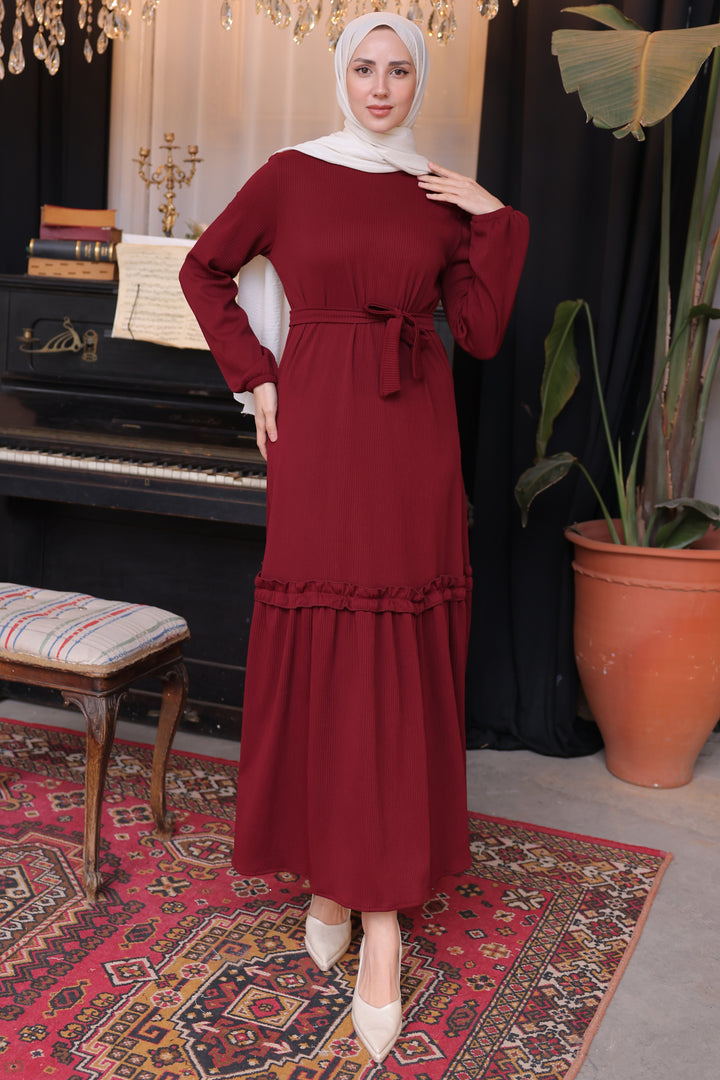 BNG Women Ribbed Dress Burgundy - Clermont