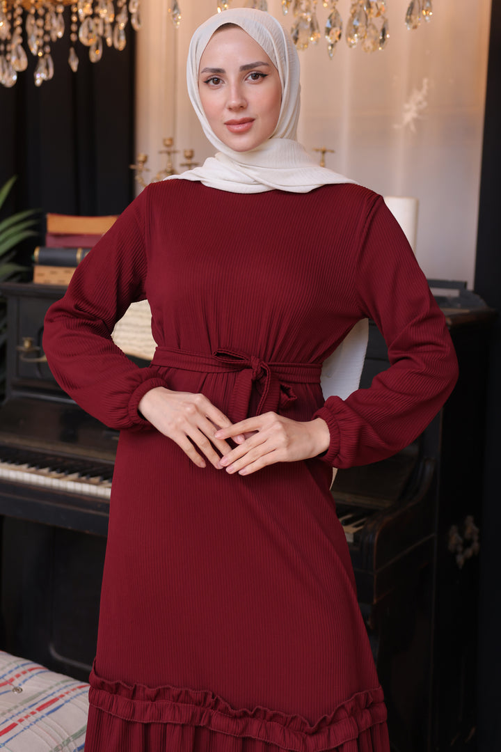 BNG Women Ribbed Dress Burgundy - Clermont