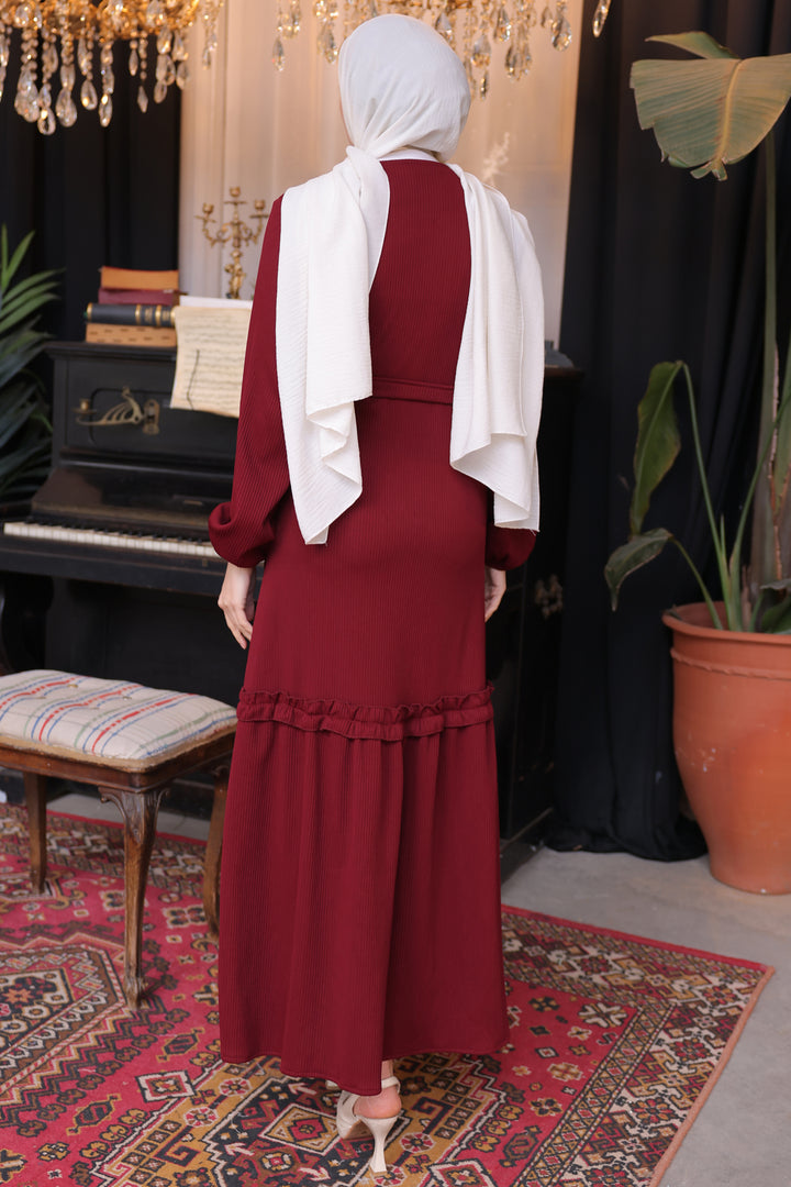 BNG Women Ribbed Dress Burgundy - Clermont