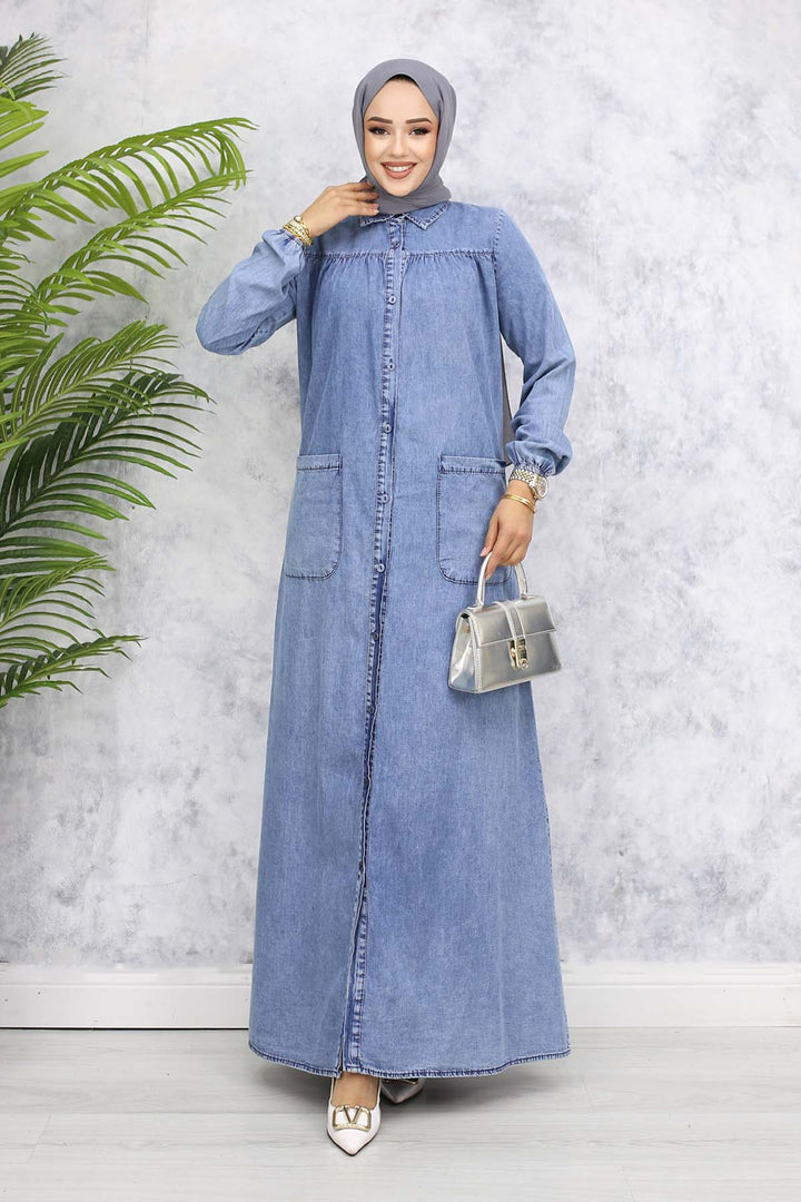 BNG Women Pocket Detailed Denim Dress Blue 758 - Lewiston