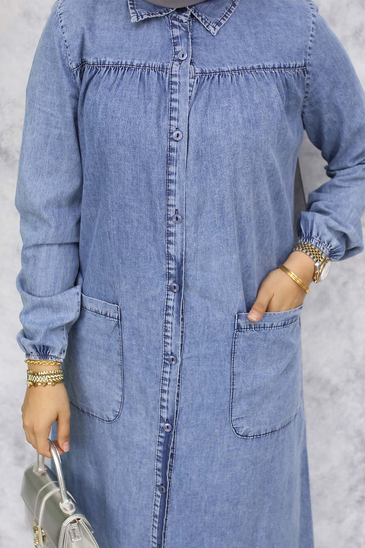 BNG Women Pocket Detailed Denim Dress Blue 758 - Lewiston