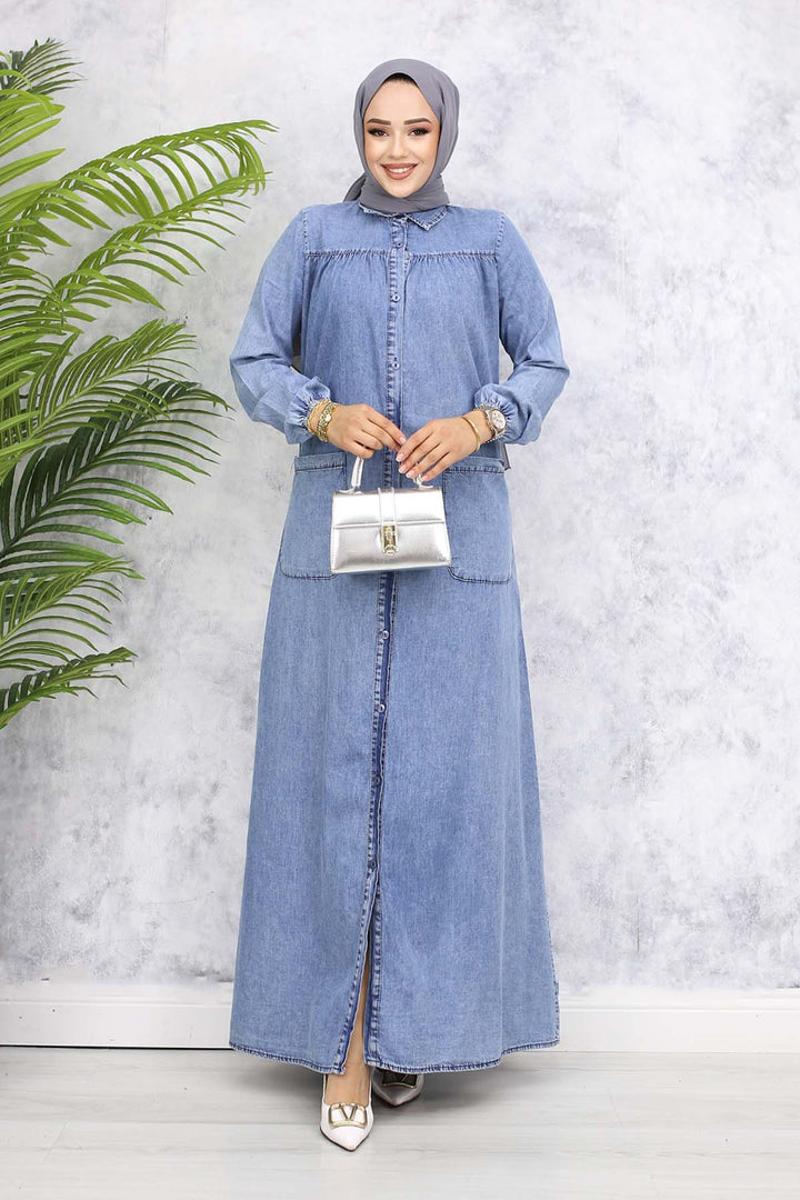 BNG Women Pocket Detailed Denim Dress Blue 758 - Lewiston