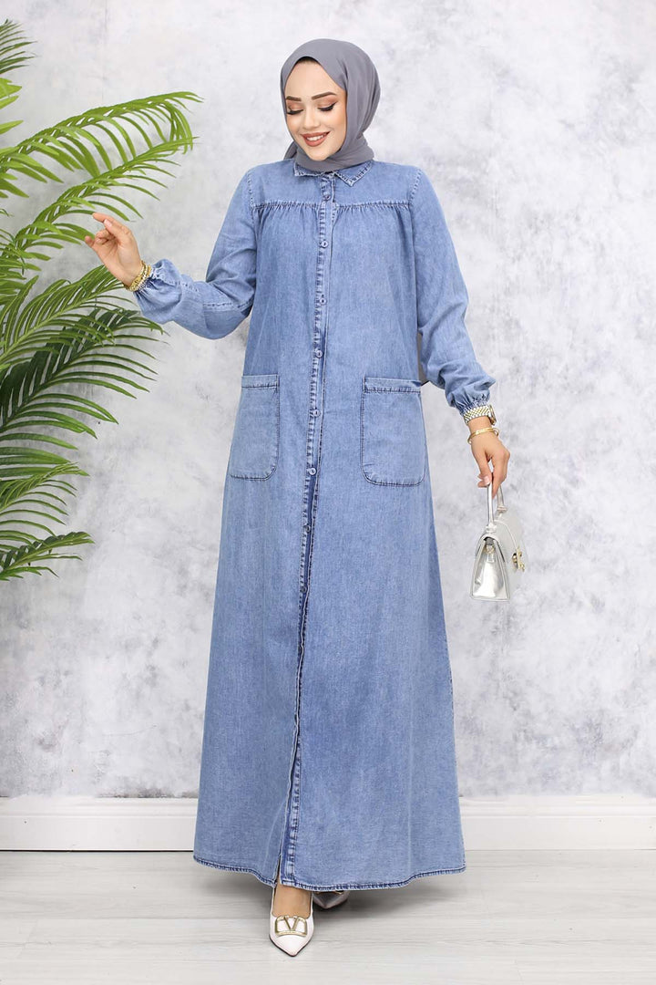 BNG Women Pocket Detailed Denim Dress Blue 758 - Lewiston