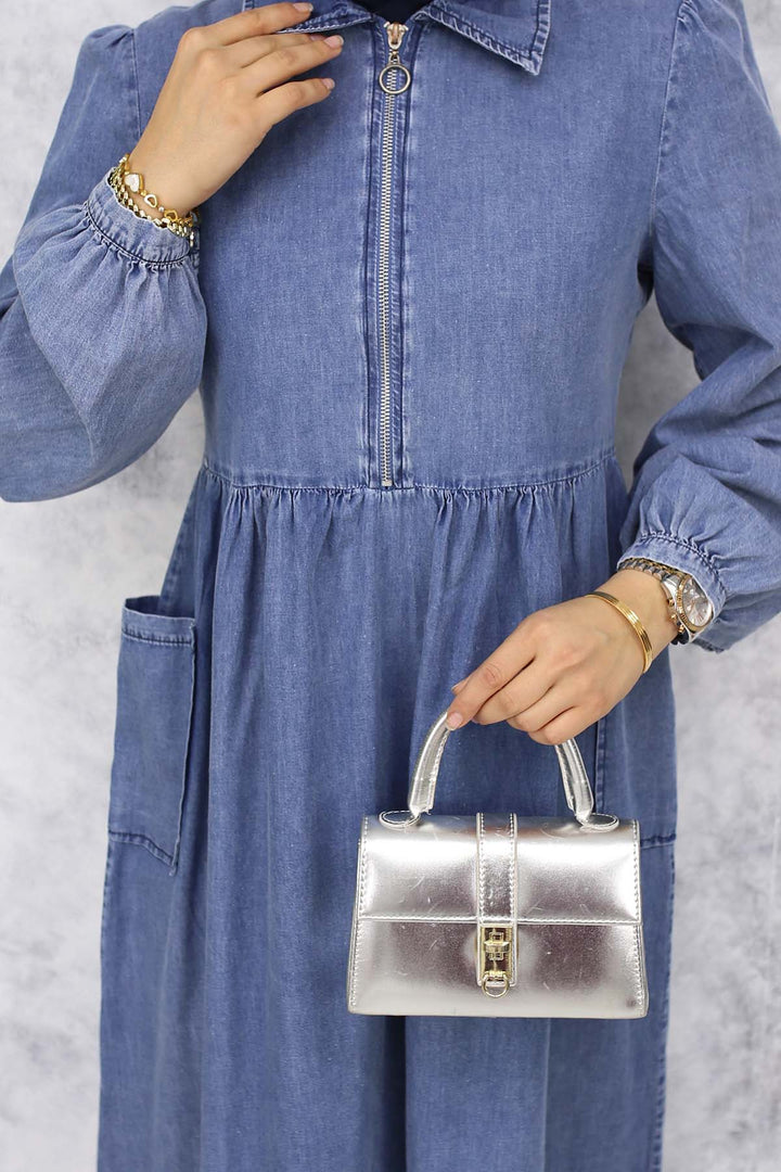 BNG Women Half-Zip Pocketed Denim Dress - Blue 820 - Freiberg