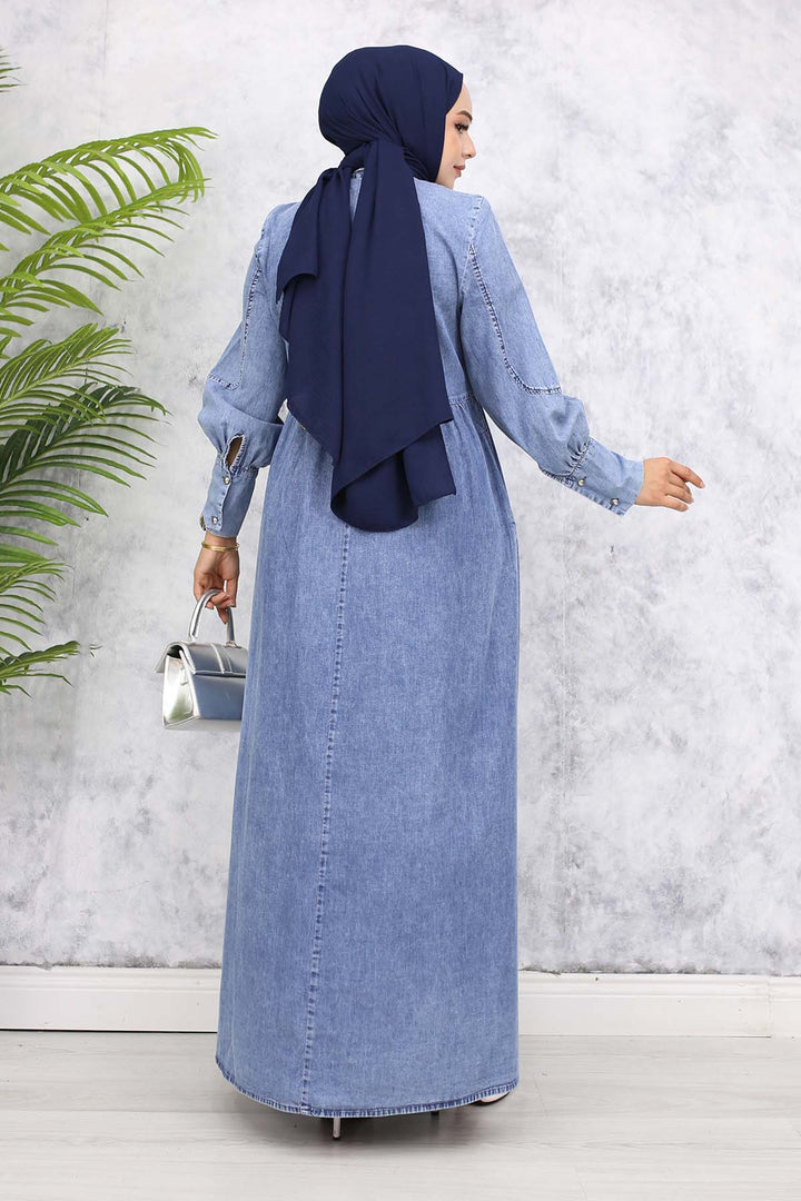 BNG Women Metal Button Denim Dress - Blue 823 - Düsseldorf