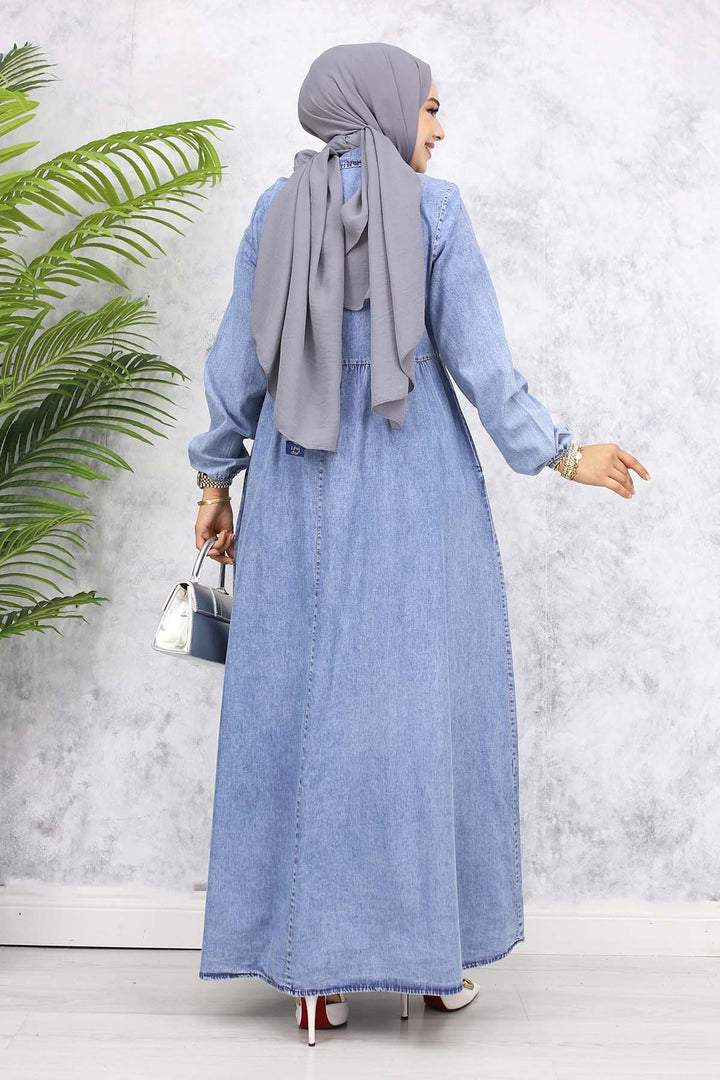 BNG Women Half-Zip Front Pocket Detailed Denim Dress Blue 766 - Reynoldsburg
