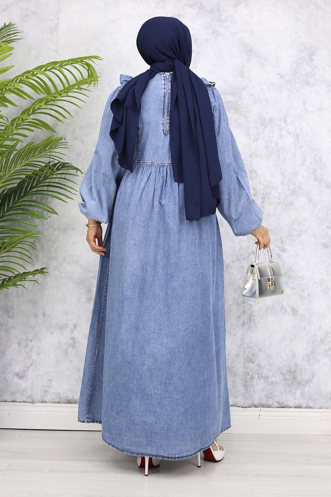 BNG Women Ruffle Detail Denim Dress - Blue 837 - Varese