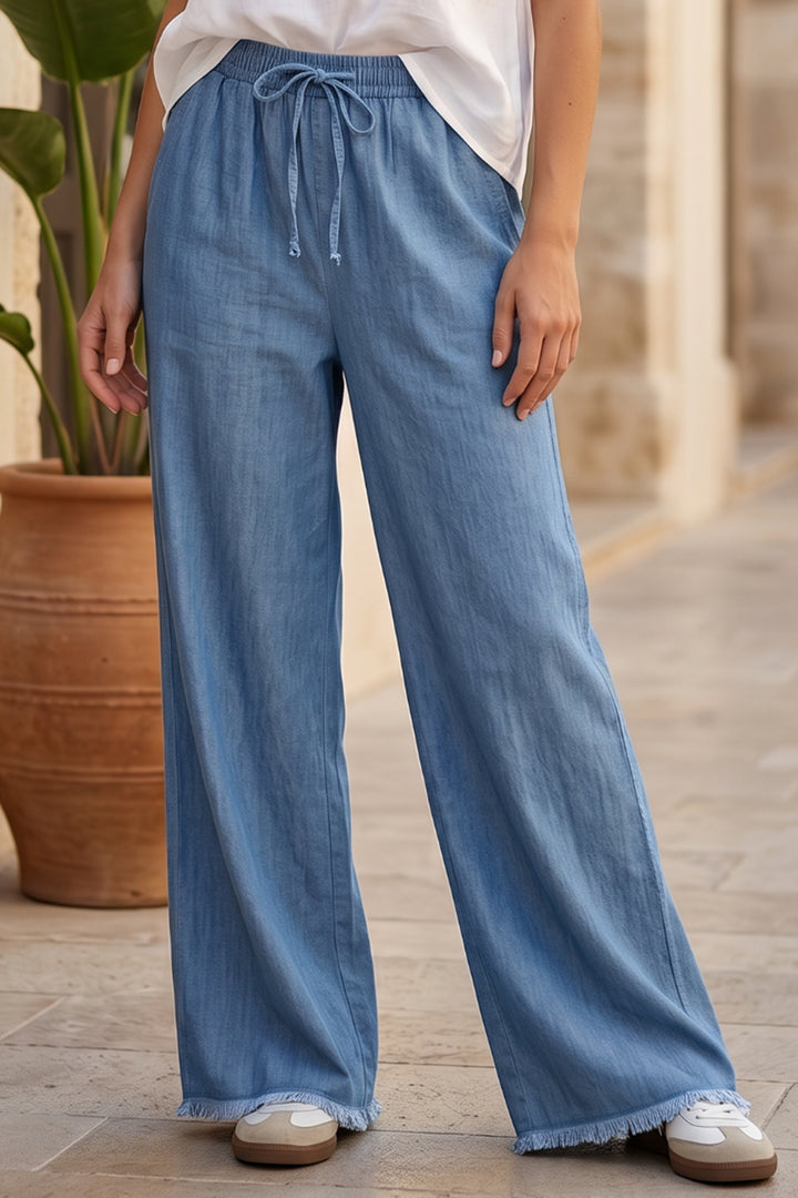 BNG Women Beli Lastikli Kot Pantolon A453 Mavi - Lake Havasu City