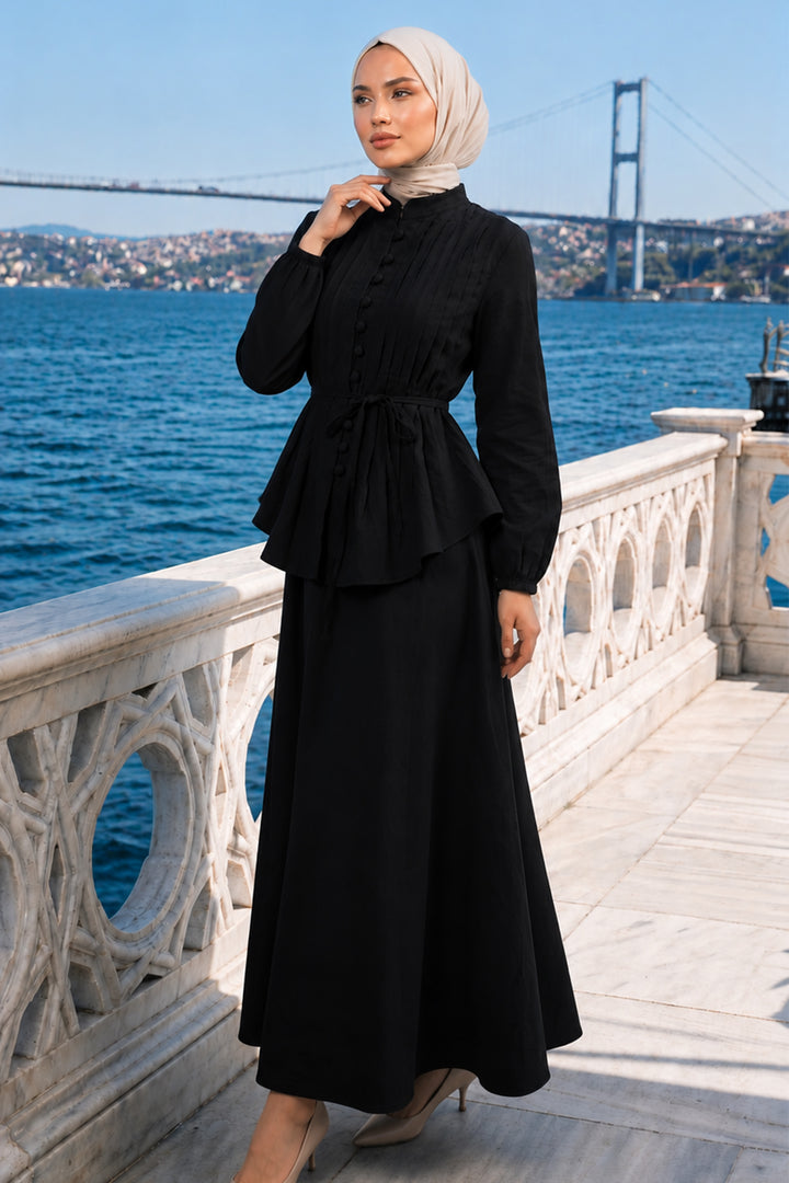 BNG Women Kemerli Etek Takım A940 Siyah - Lancaster