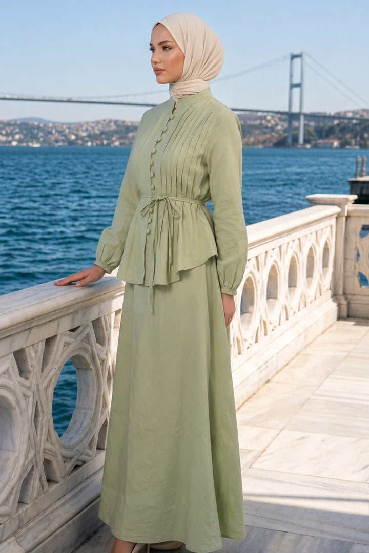 BNG Women Kemerli Etek Takım A940 Yeşil - Lehrte