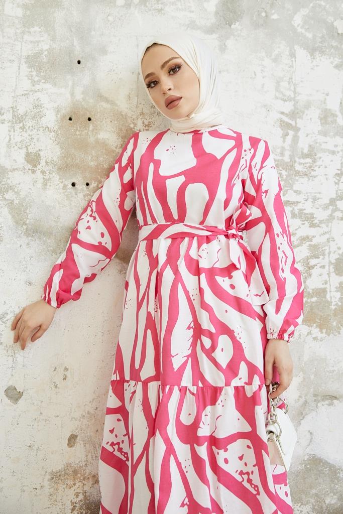 BNG Women Patterned Hijab Dress Fuchsia - Clermont
