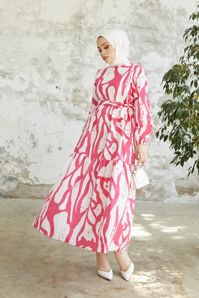 BNG Women Patterned Hijab Dress Fuchsia - Clermont