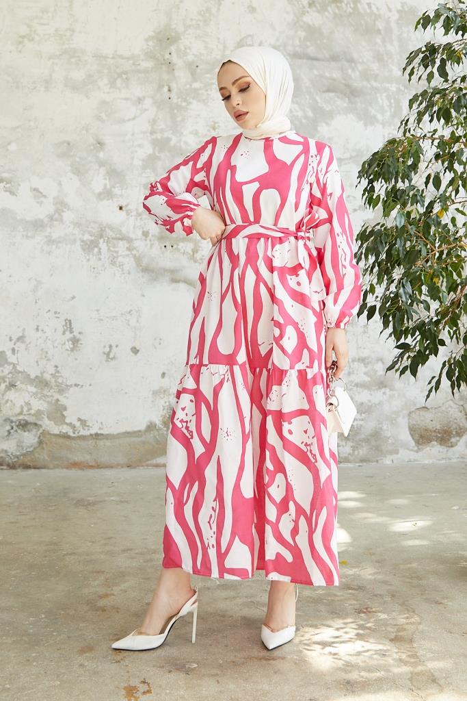 BNG Women Patterned Hijab Dress Fuchsia - Clermont
