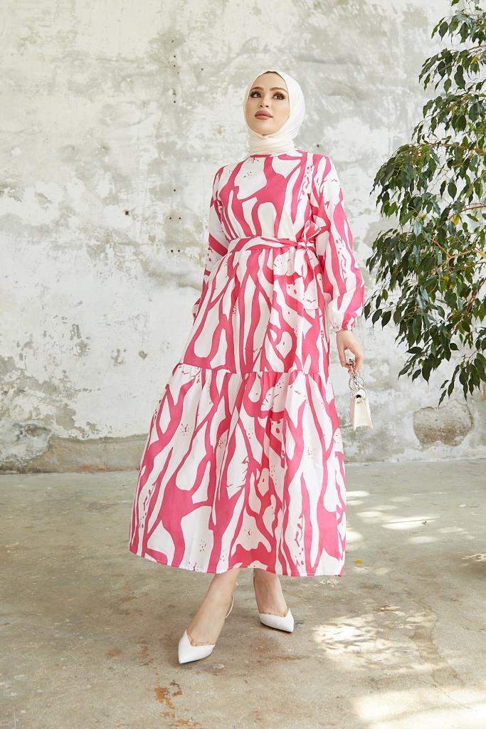 BNG Women Patterned Hijab Dress Fuchsia - Clermont