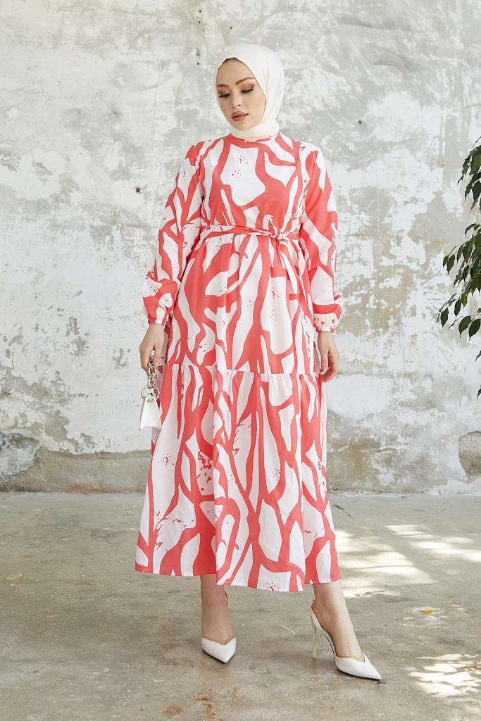 BNG Women Patterned Hijab Dress Pomegranate Flower - Clermont