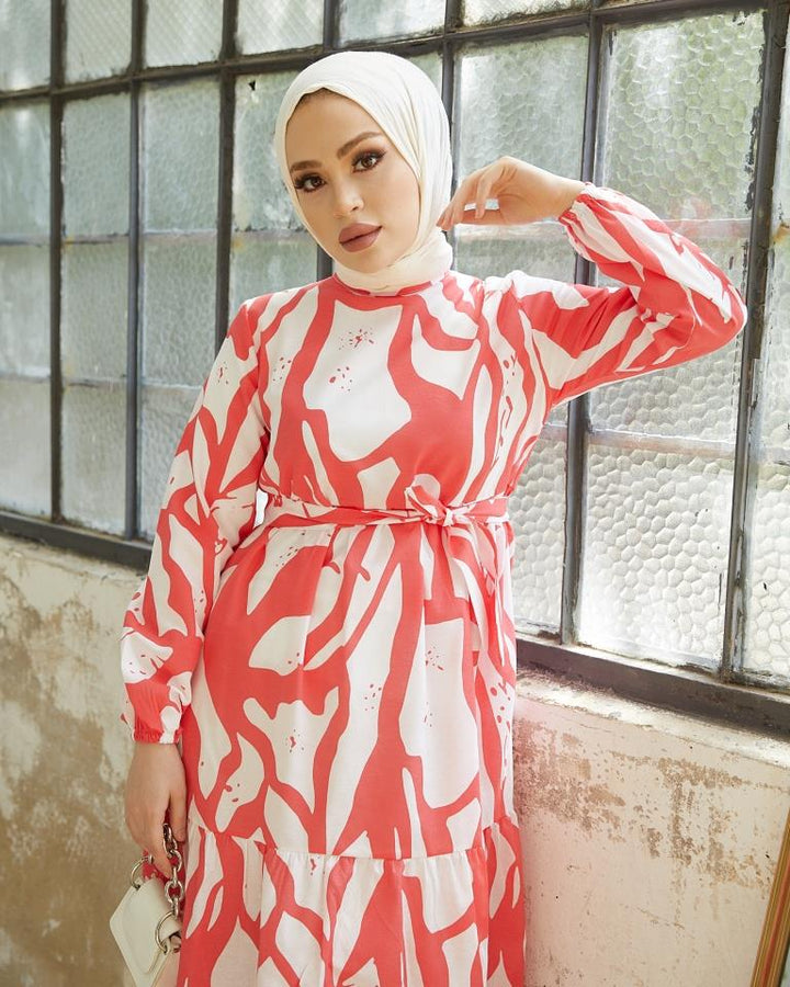 BNG Women Patterned Hijab Dress Pomegranate Flower - Clermont