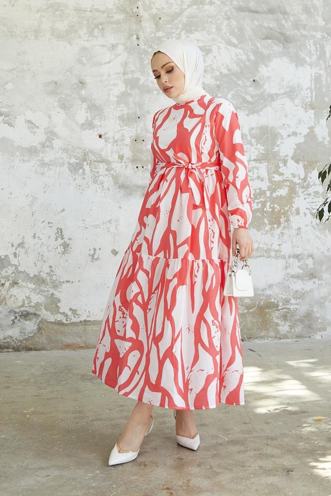 BNG Women Patterned Hijab Dress Pomegranate Flower - Clermont