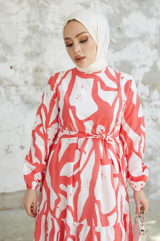 BNG Women Patterned Hijab Dress Pomegranate Flower - Clermont