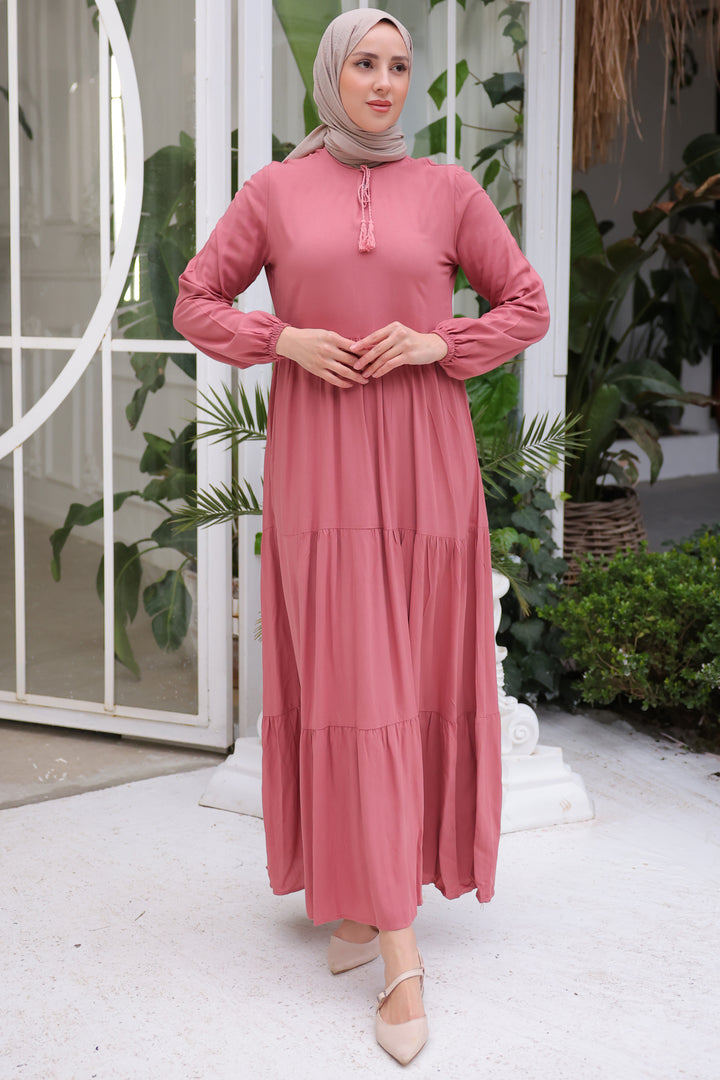 BNG Women Collar Tie Dress Rose Pink - Clermont