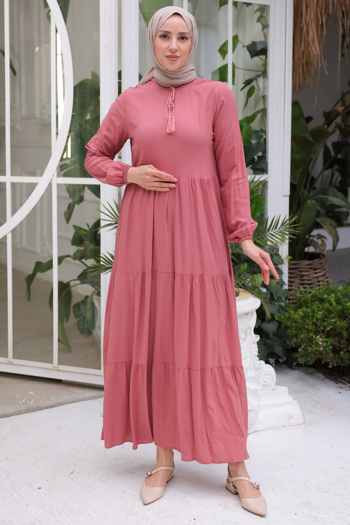 BNG Women Collar Tie Dress Rose Pink - Clermont