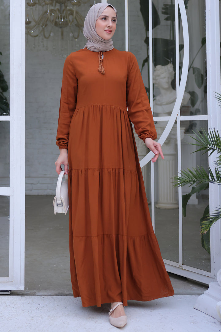 BNG Women Brown Dress with Collar - Clermont