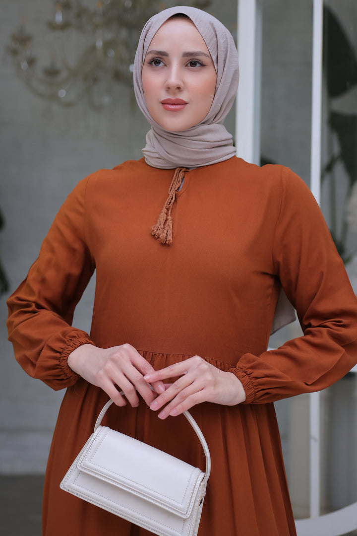 BNG Women Brown Dress with Collar - Clermont