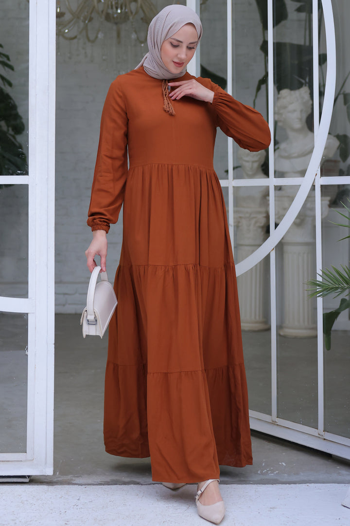 BNG Women Brown Dress with Collar - Clermont