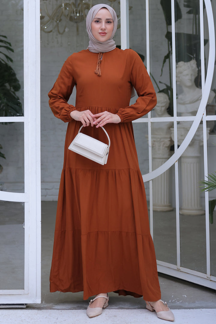 BNG Women Brown Dress with Collar - Clermont