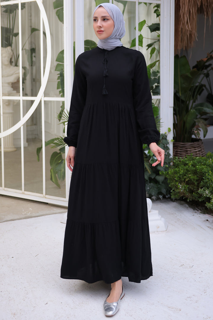 BNG Women Collar Tie Dress Black - Clermont