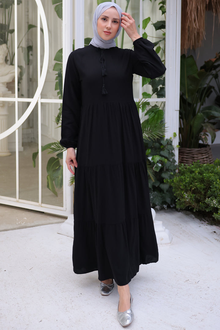 BNG Women Collar Tie Dress Black - Clermont