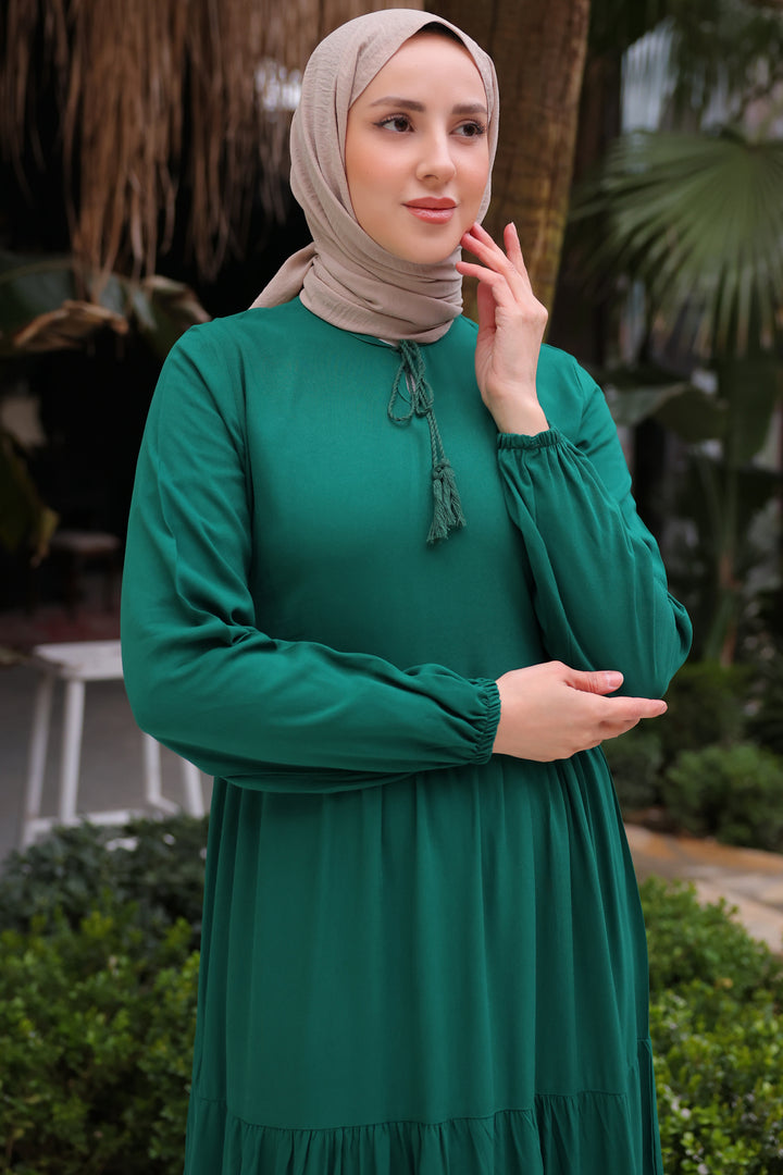 BNG Women Emerald Green Dress with Collar - Clermont