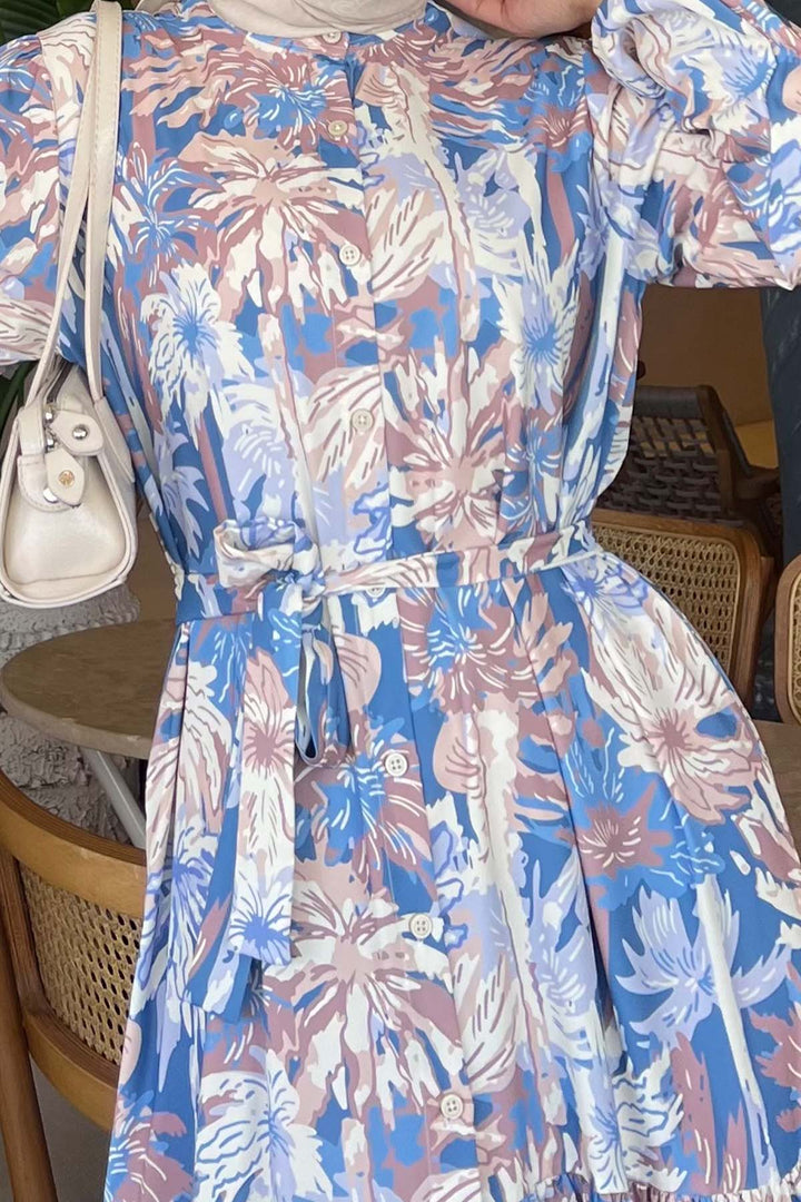 BNG Women Patterned Hijab Dress Indigo 500 - Laval