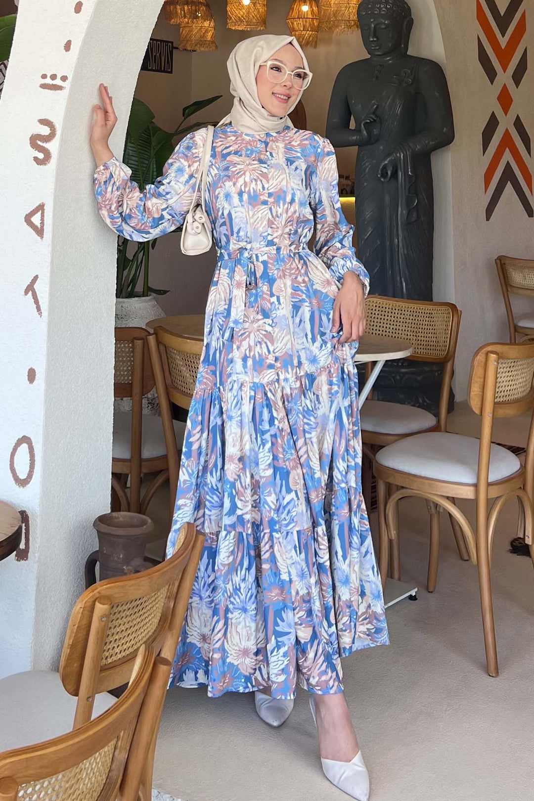 BNG Women Patterned Hijab Dress Indigo 500 - Laval