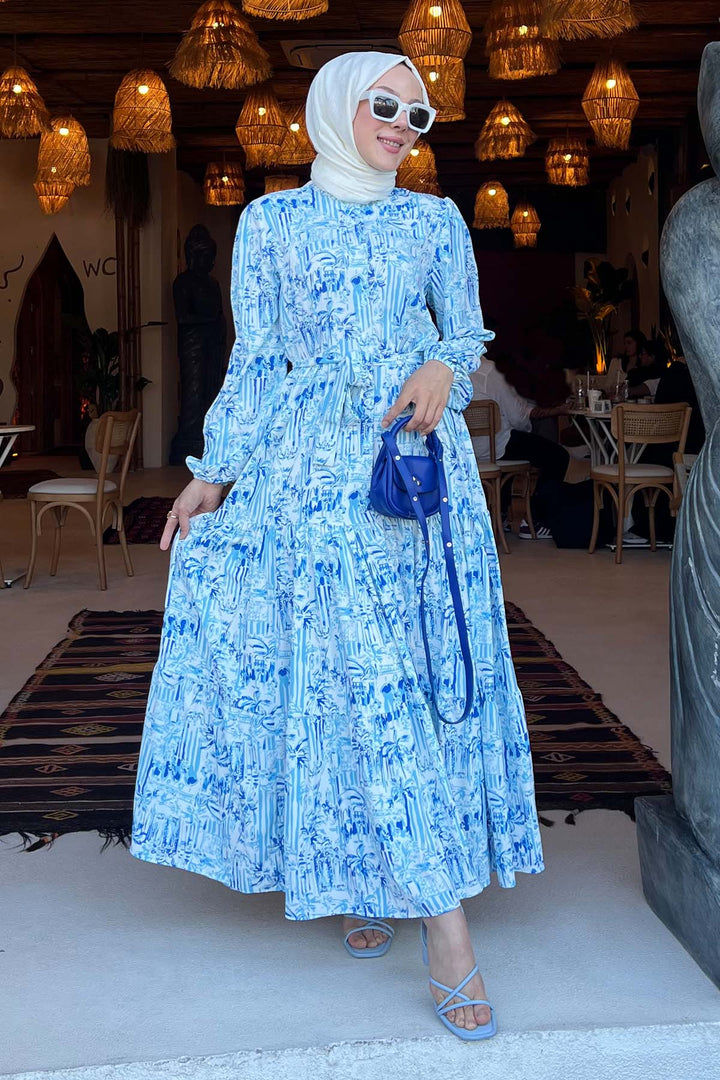 BNG Women Patterned Hijab Dress Blue 501 - Porterville