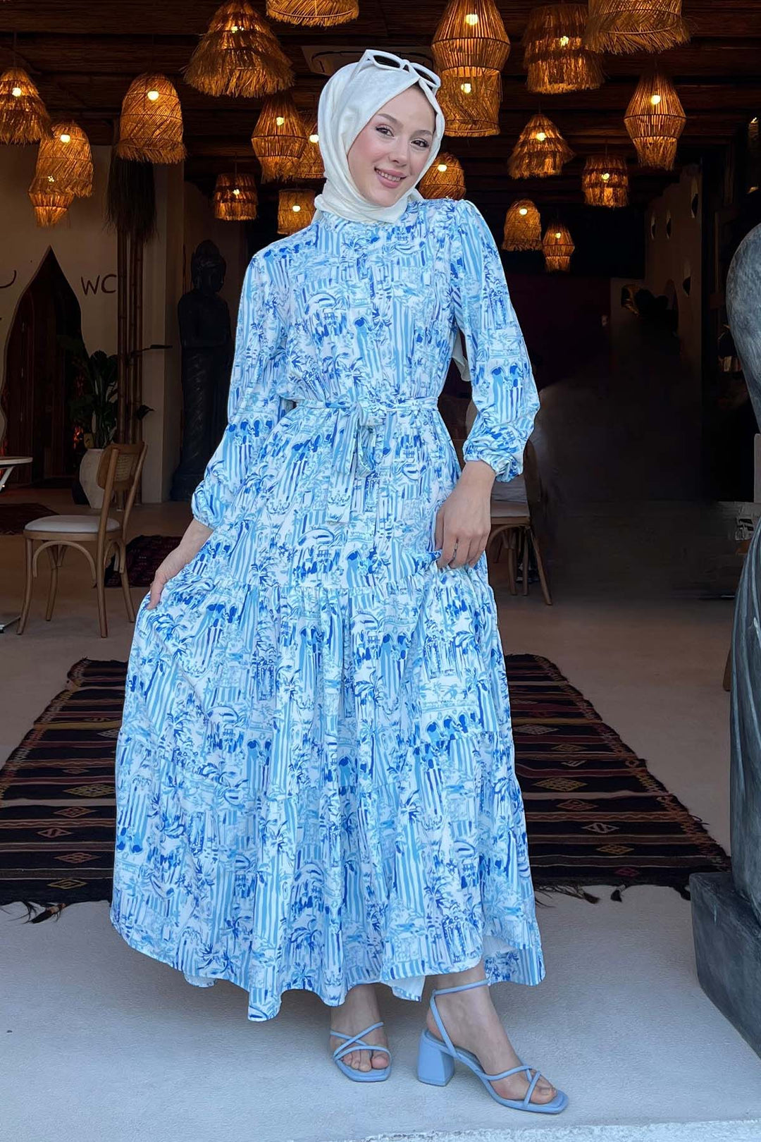 BNG Women Patterned Hijab Dress Blue 501 - Porterville