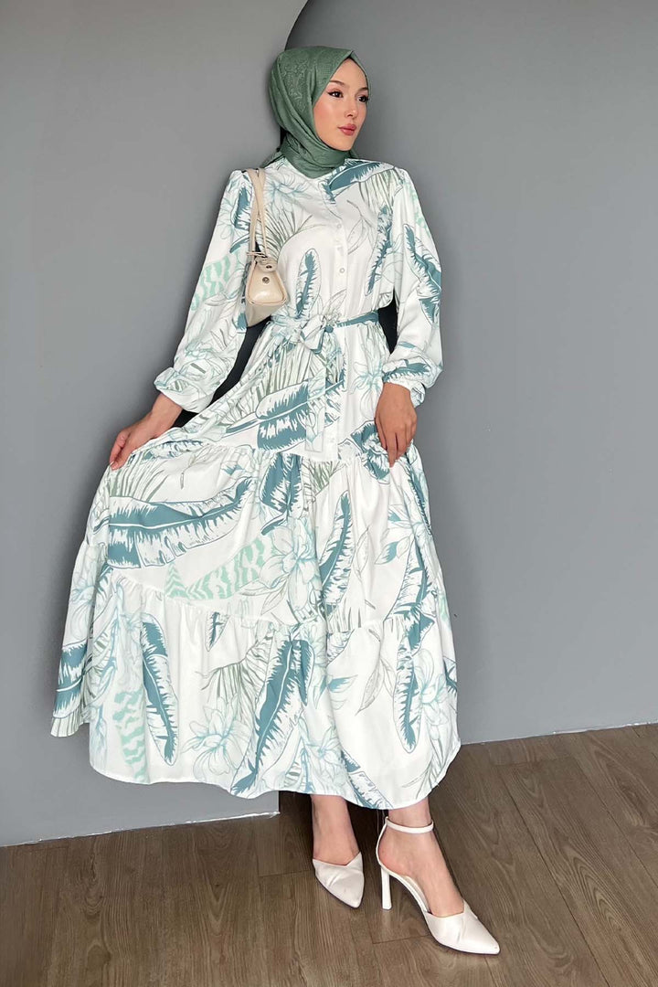 BNG Women Patterned Hijab Dress Çağla 504 - Foggia