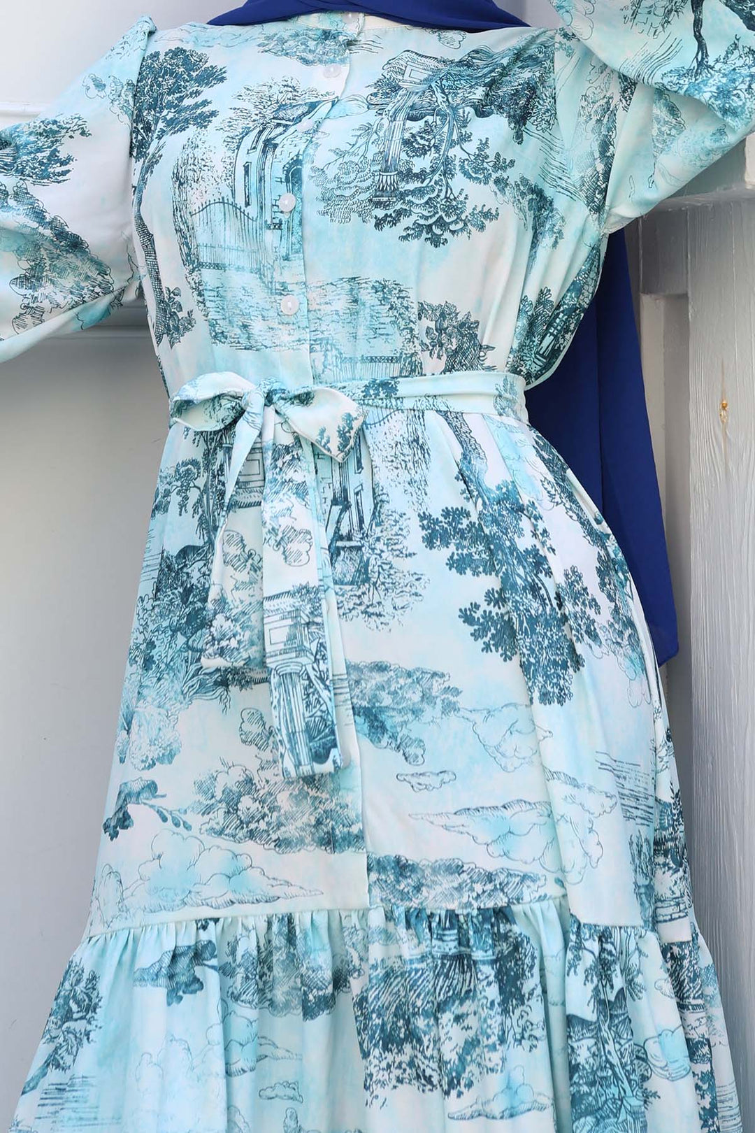 BNG Women Patterned Hijab Dress Turquoise 505 - Modugno