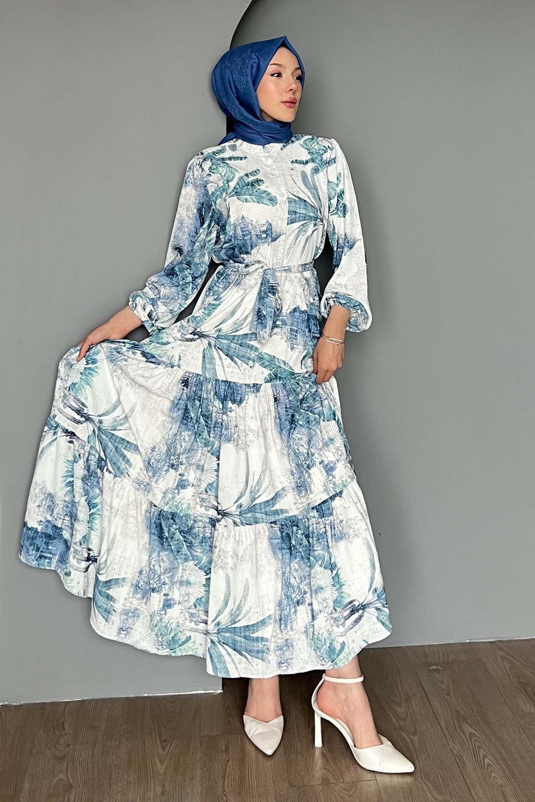 BNG Women Patterned Hijab Dress Indigo 511 - Kettering