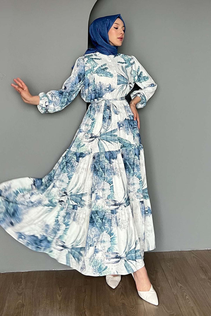 BNG Women Patterned Hijab Dress Indigo 511 - Kettering