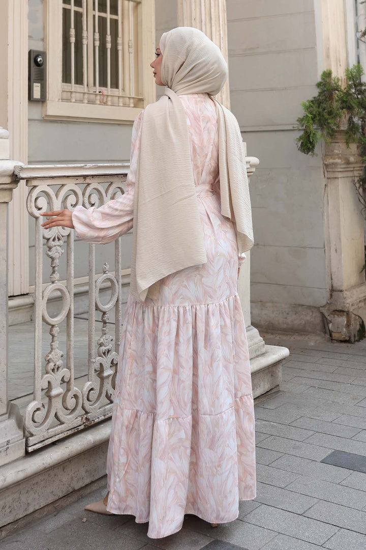 BNG Women Patterned Hijab Dress Powder 533 - Meyzieu