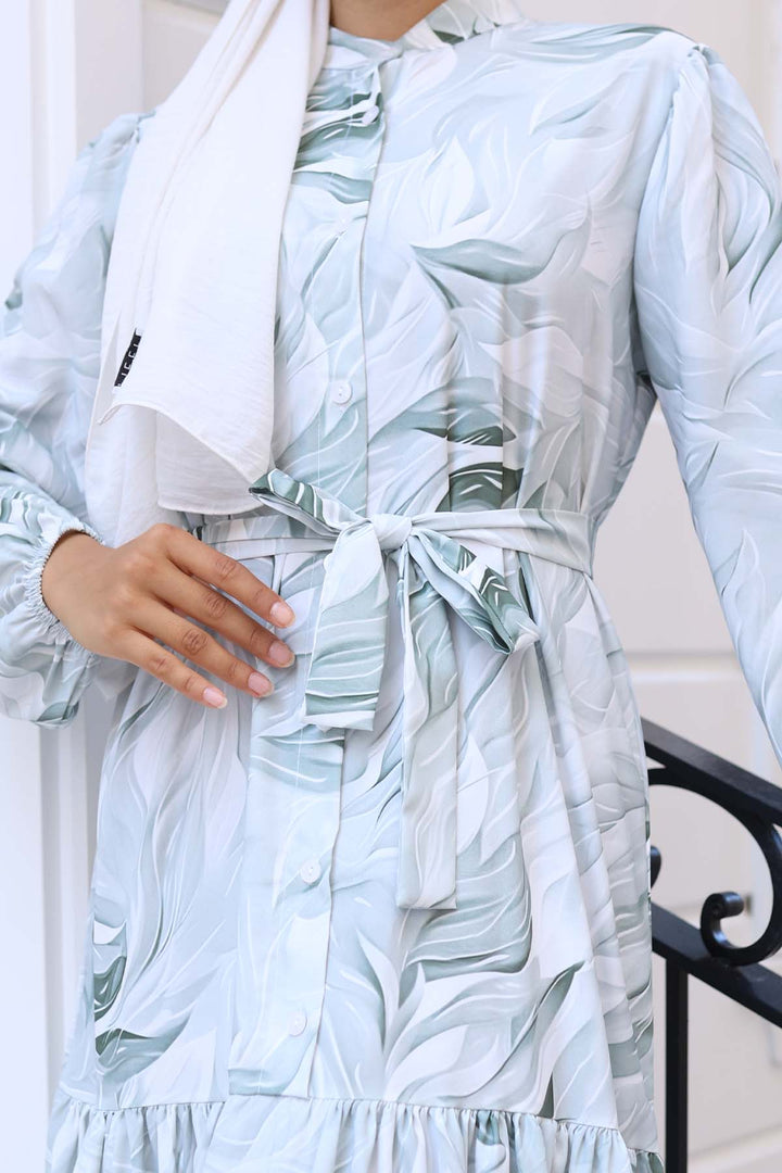 BNG Women Patterned Hijab Dress Çağla 534 - Welling