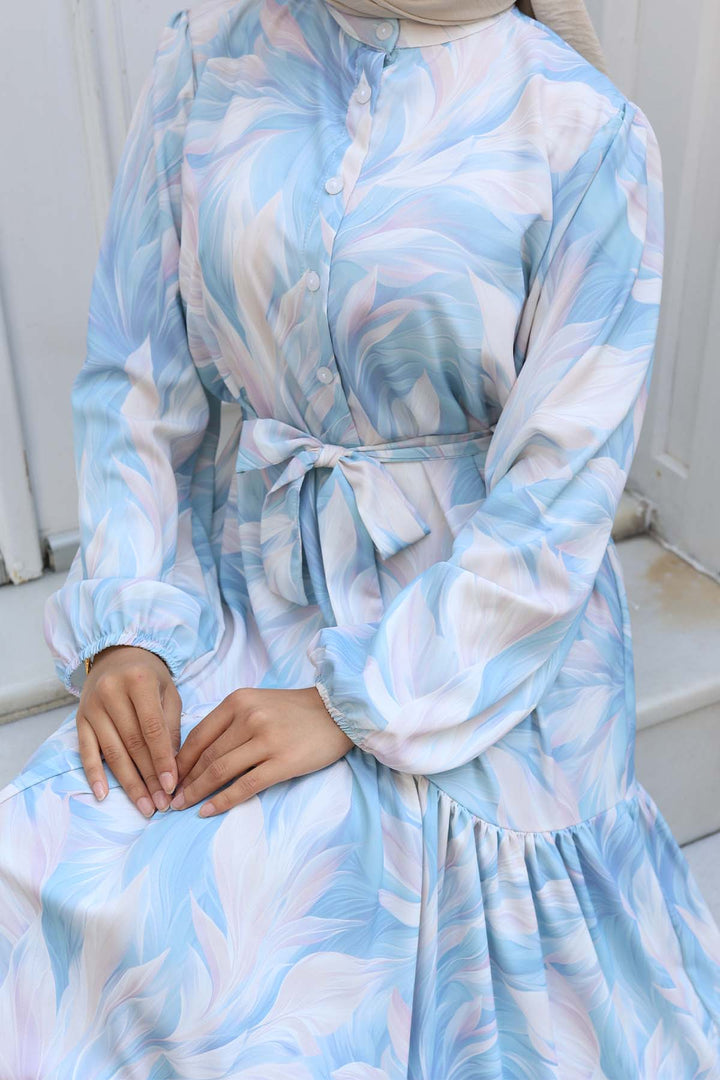 BNG Women Patterned Hijab Dress Turquoise 534 - Nanaimo