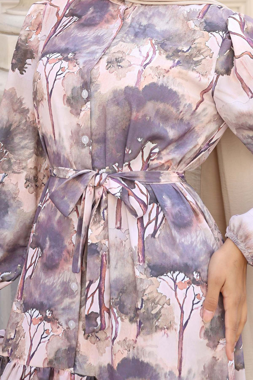 BNG Women Patterned Hijab Dress Purple 545 - San Antonio Abad