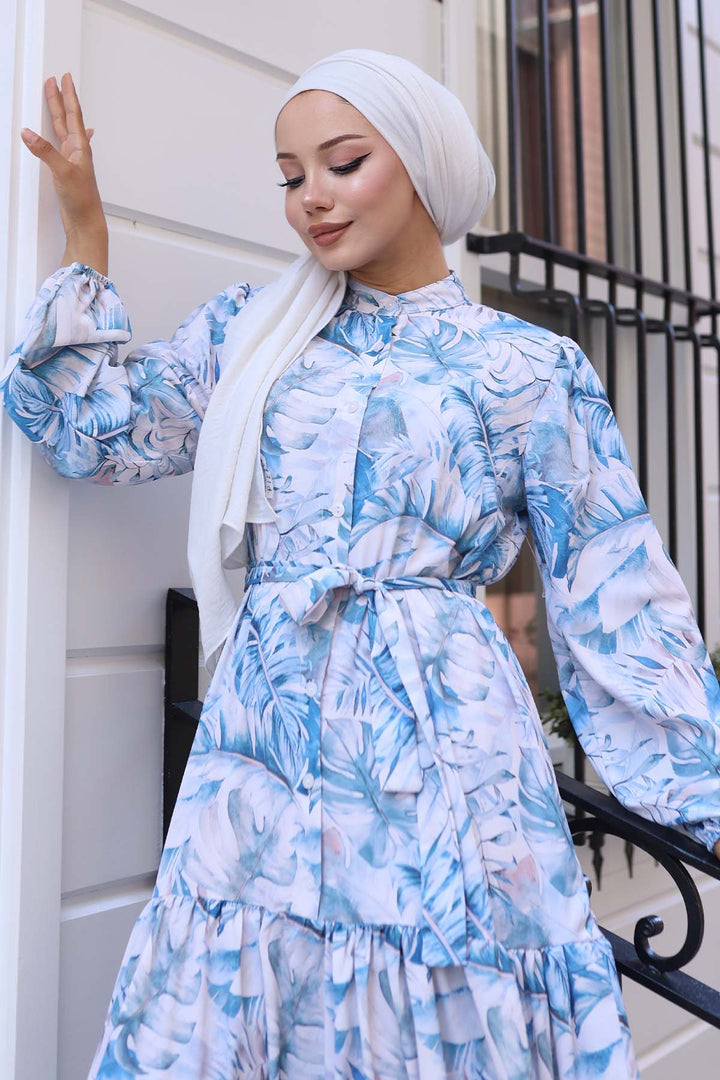 BNG Women Patterned Hijab Dress Navy 554 - Châtillon