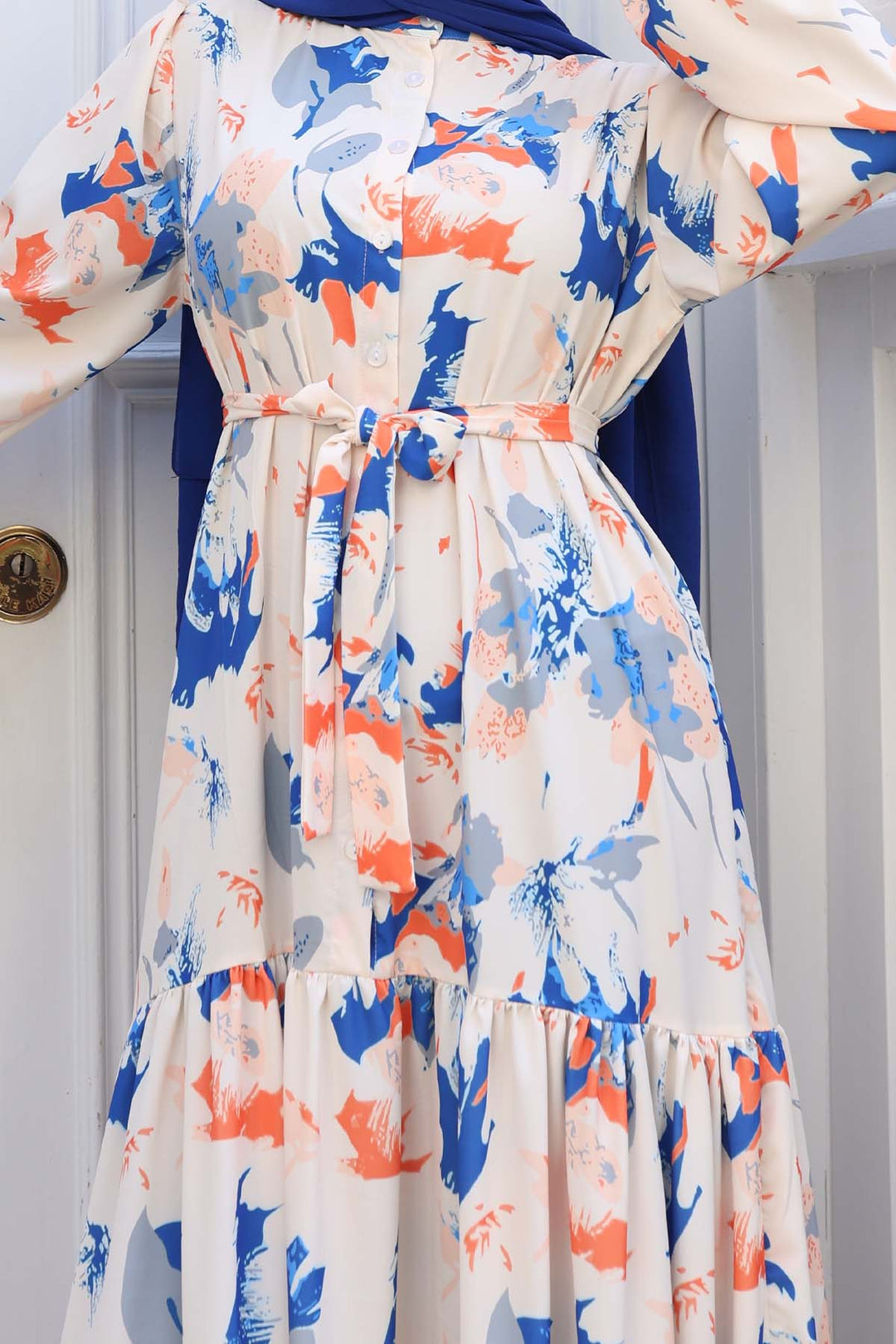 BNG Women Patterned Hijab Dress Sax Blue 557 - Saint-Étienne