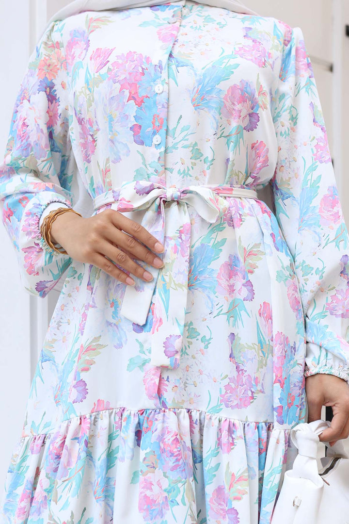 BNG Women Patterned Hijab Dress Lilac 521 - Redlands