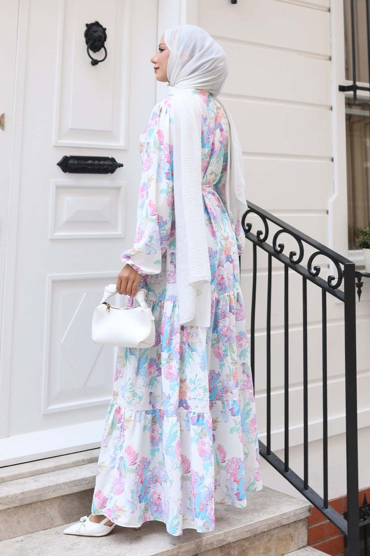 BNG Women Patterned Hijab Dress Lilac 521 - Redlands