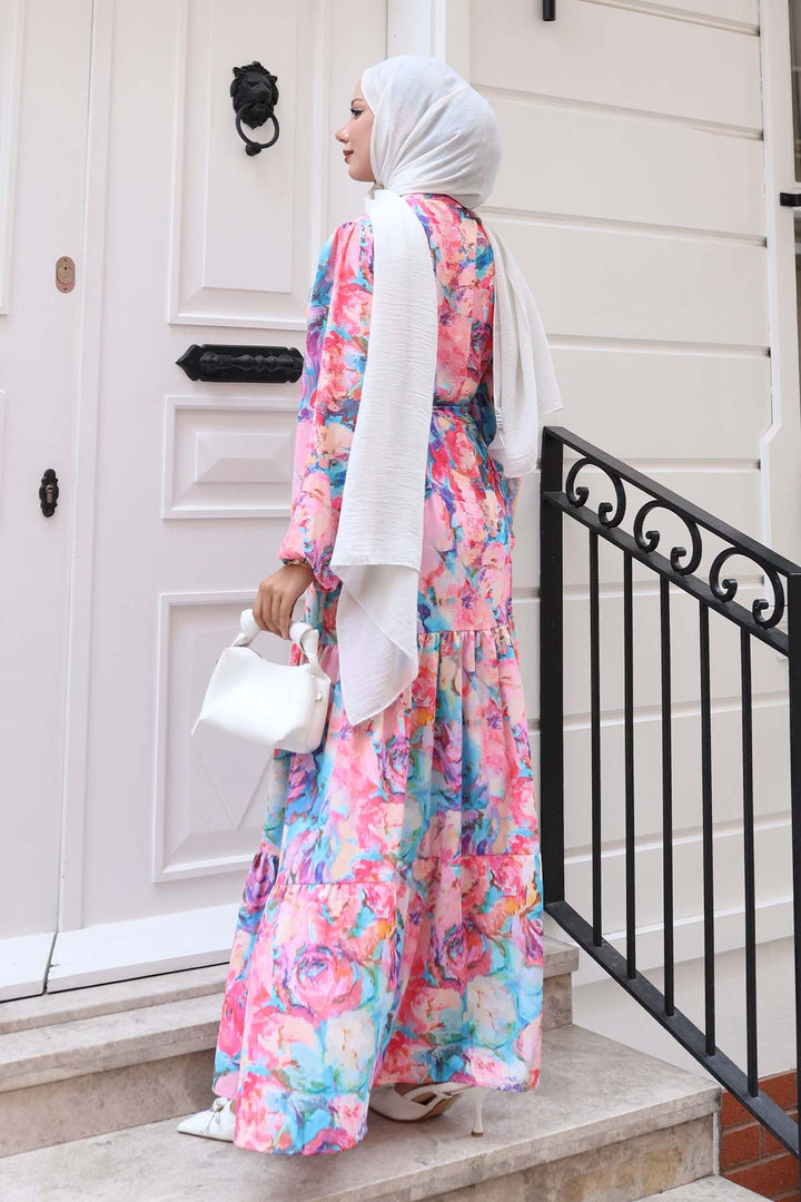 BNG Women Patterned Hijab Dress Pink 530 - Cumberland