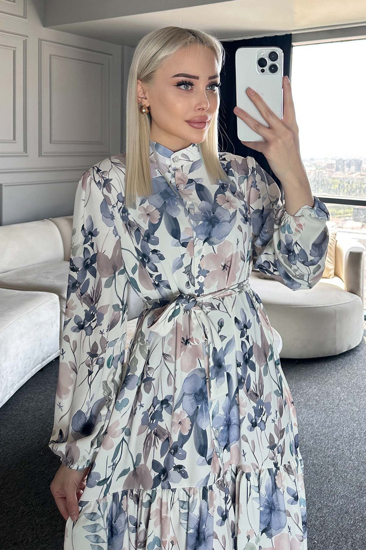 BNG Women Patterned Hijab Dress Lilac 515 - Joué-lés-Tours