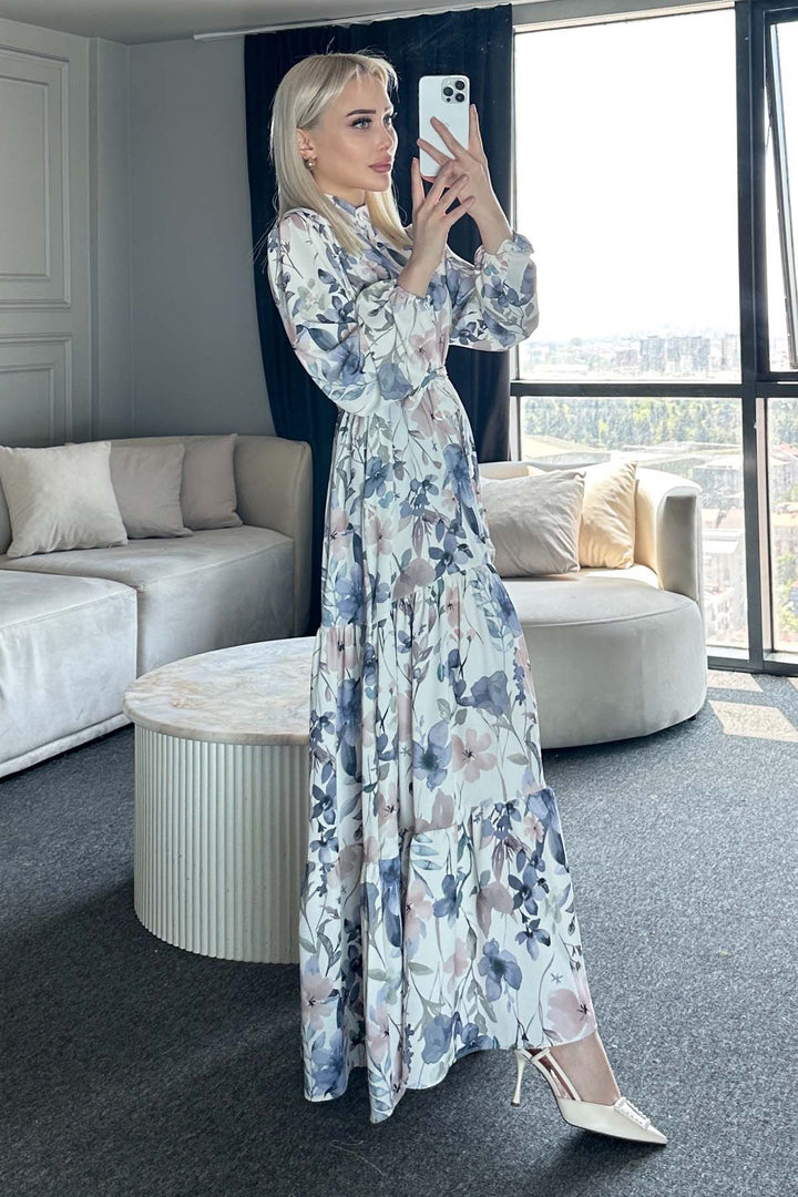 BNG Women Patterned Hijab Dress Lilac 515 - Joué-lés-Tours